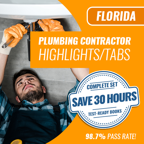 Florida Plumbing Contractor Complete Book Set  of Trade Books - Highlighted & Tabbed