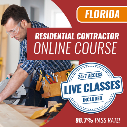 Curso de preparación en línea para el examen de Contratista General, de Edificio y Residencial de Florida (GC/BC/RC - Spanish)