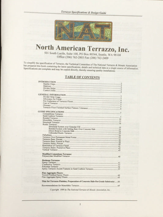 Terrazzo Specifications and Design Guide, 1999