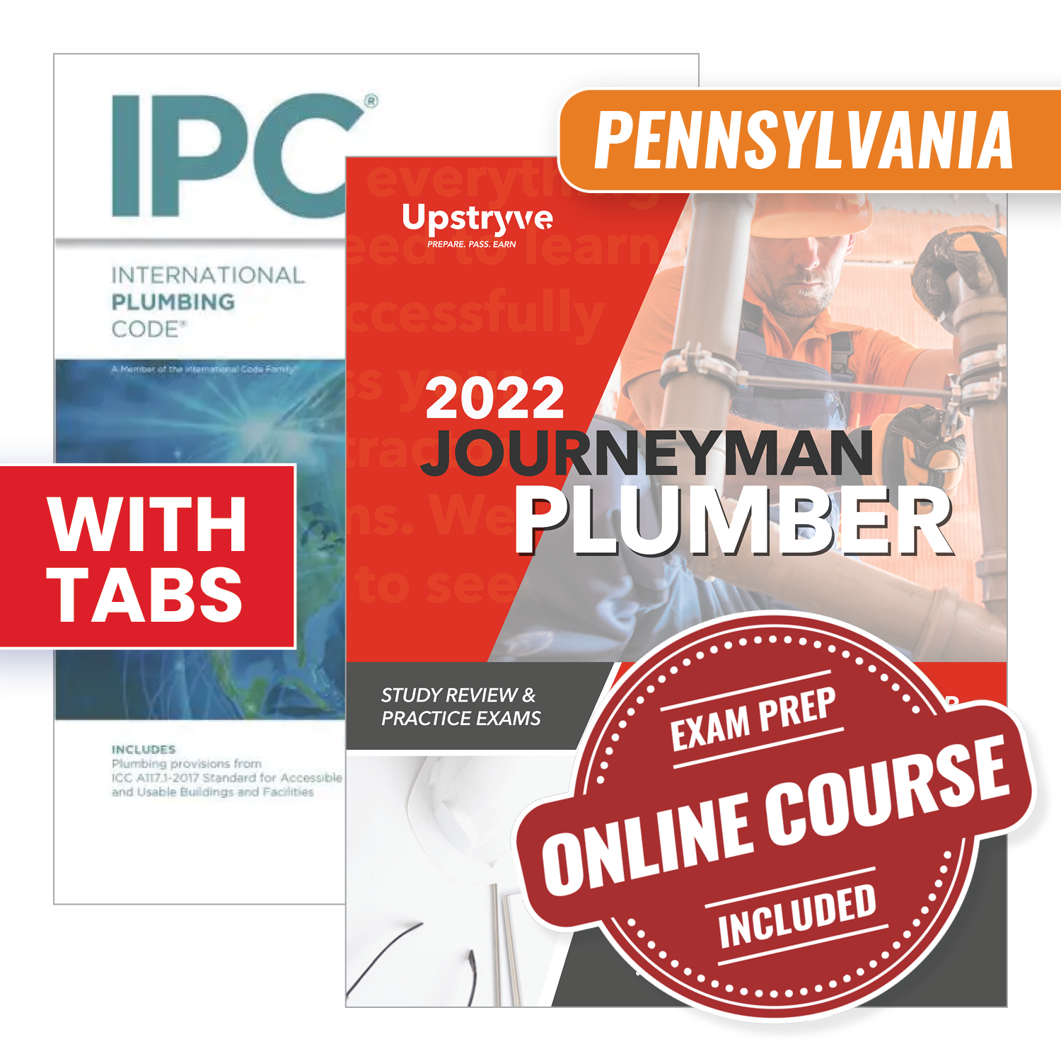 Pennsylvania Journeyman Plumber Study Guide with 2021 International Plumbing Code and Tabs