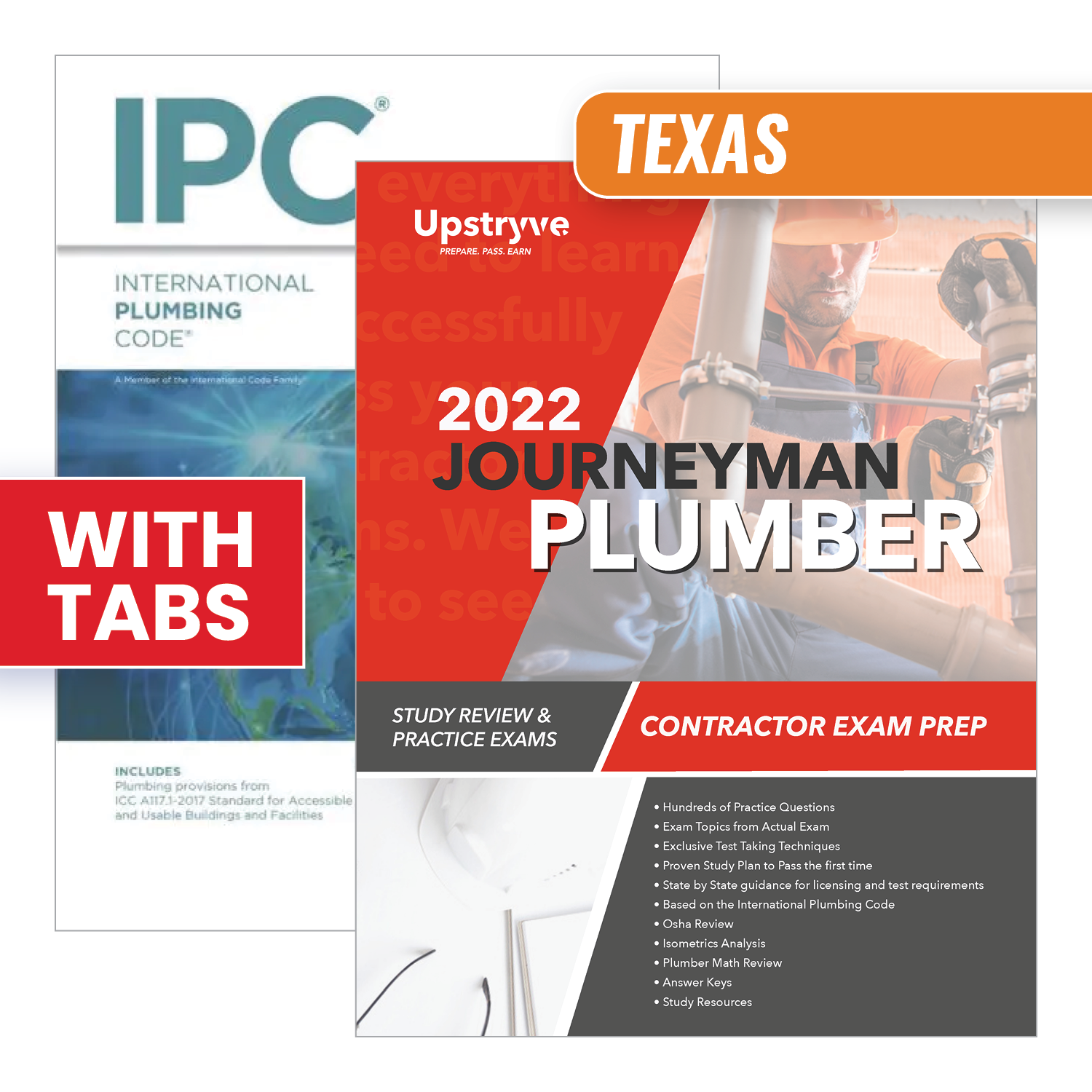 Texas Journeyman Plumber Study Guide with 2021 International Plumbing Code and Tabs