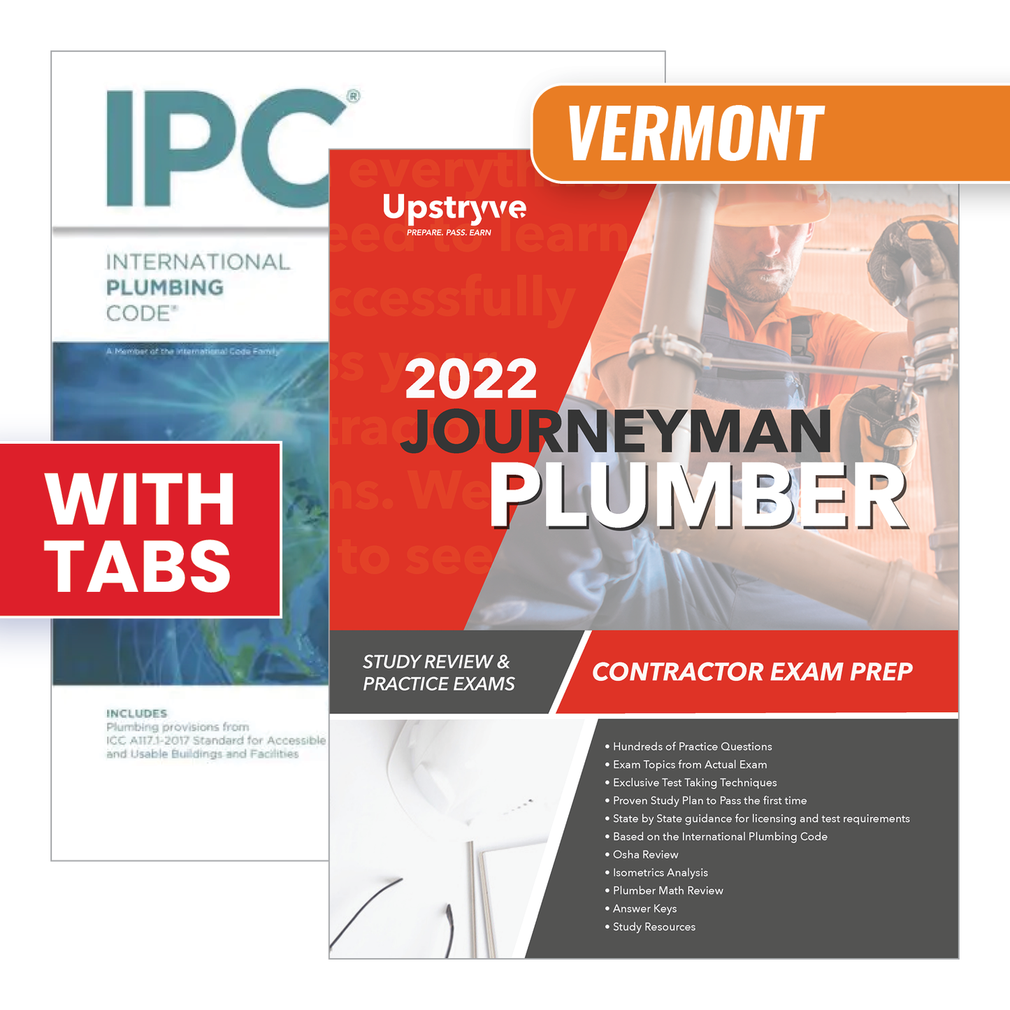 Vermont Journeyman Plumber Study Guide with 2021 International Plumbing Code and Tabs