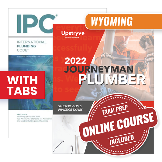 Wyoming Journeyman Plumber Study Guide with 2021 International Plumbing Code and Tabs